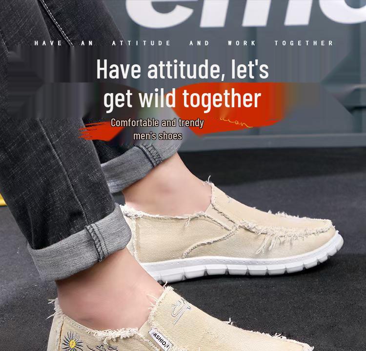 Men's 2025 Style Casual Slip-on Washed Canvas Shoes