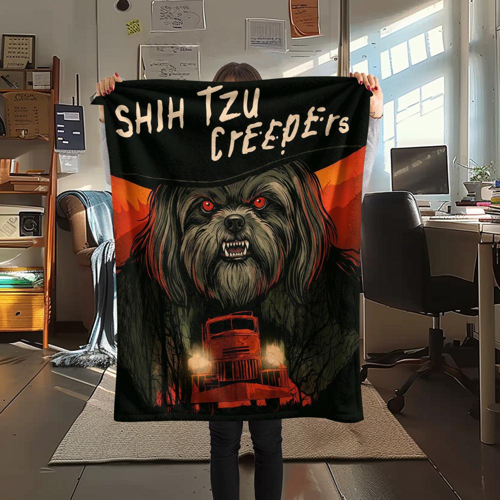 Dark and Terrifying Animals Print Flannel Blanket,High quality Comfortable for All Seasons,Home Decor,Warmth and Comfort,Perfect for Christmas Gifts