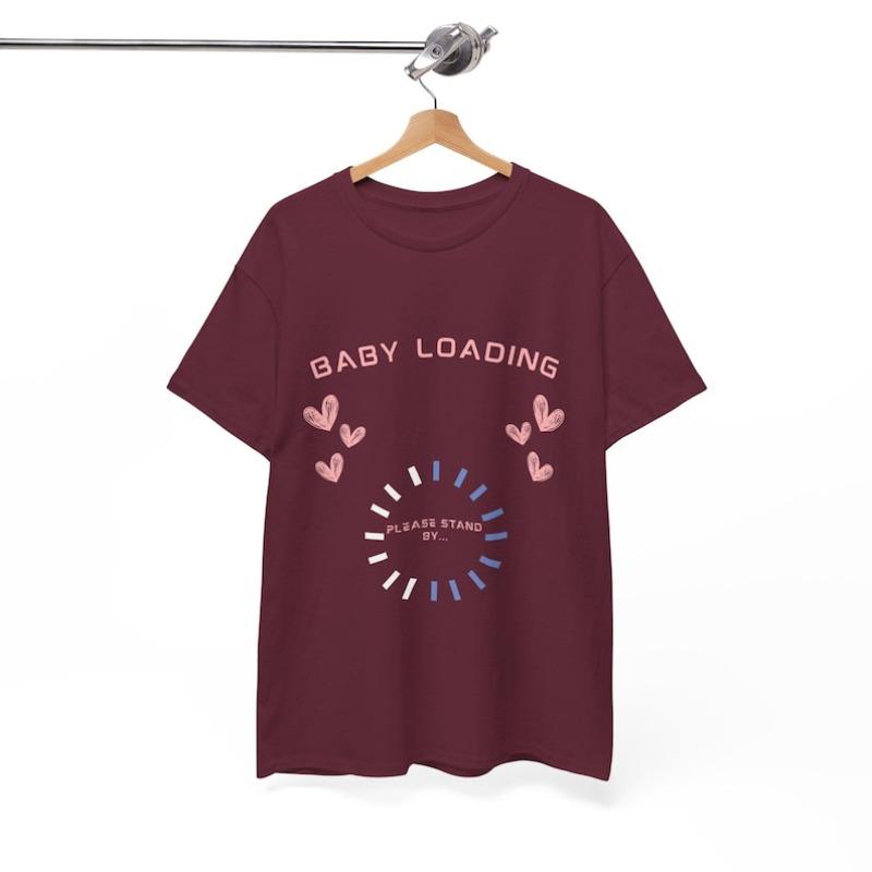 Baby Loading Heavy Cotton Tee Pregnancy AnnounceUnisext Shirt High Quality Fashion Regular Short Sleeve Tshort Street Breathable
