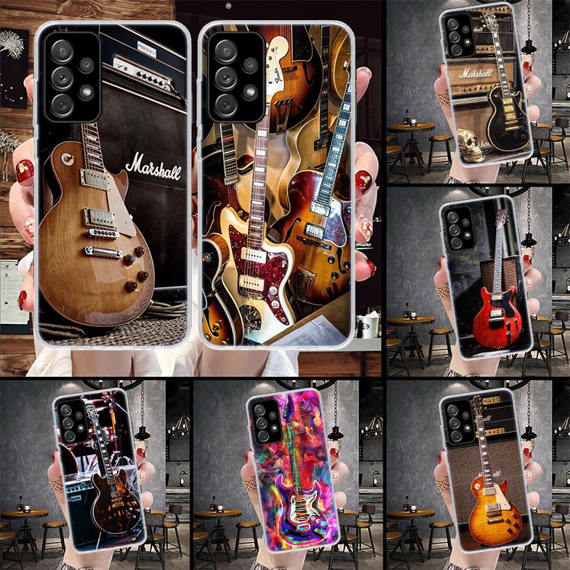 YA763-Music Score Musical Violin Guitar Phone Case For Samsung Galaxy A13 A14 A15 A16 A17 A53 A54 A55 A56 A57 A33 A34 A35 A36 A3