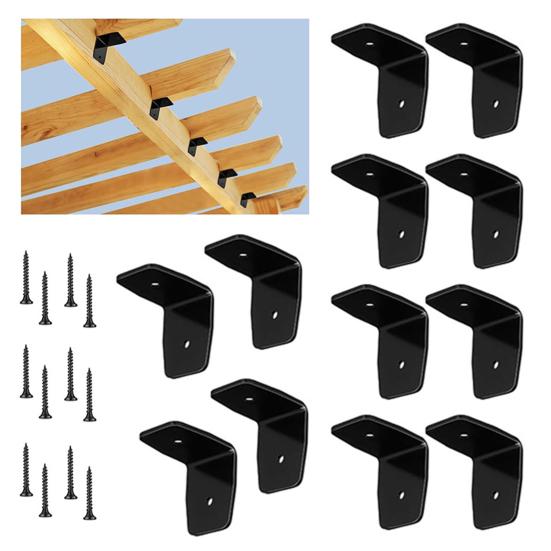 12 Sets Rafter Clips Joists with 24 Screws 2-inch Size Rust-Resistant Robust Rafter Clips for DIY Projects Fences Railings