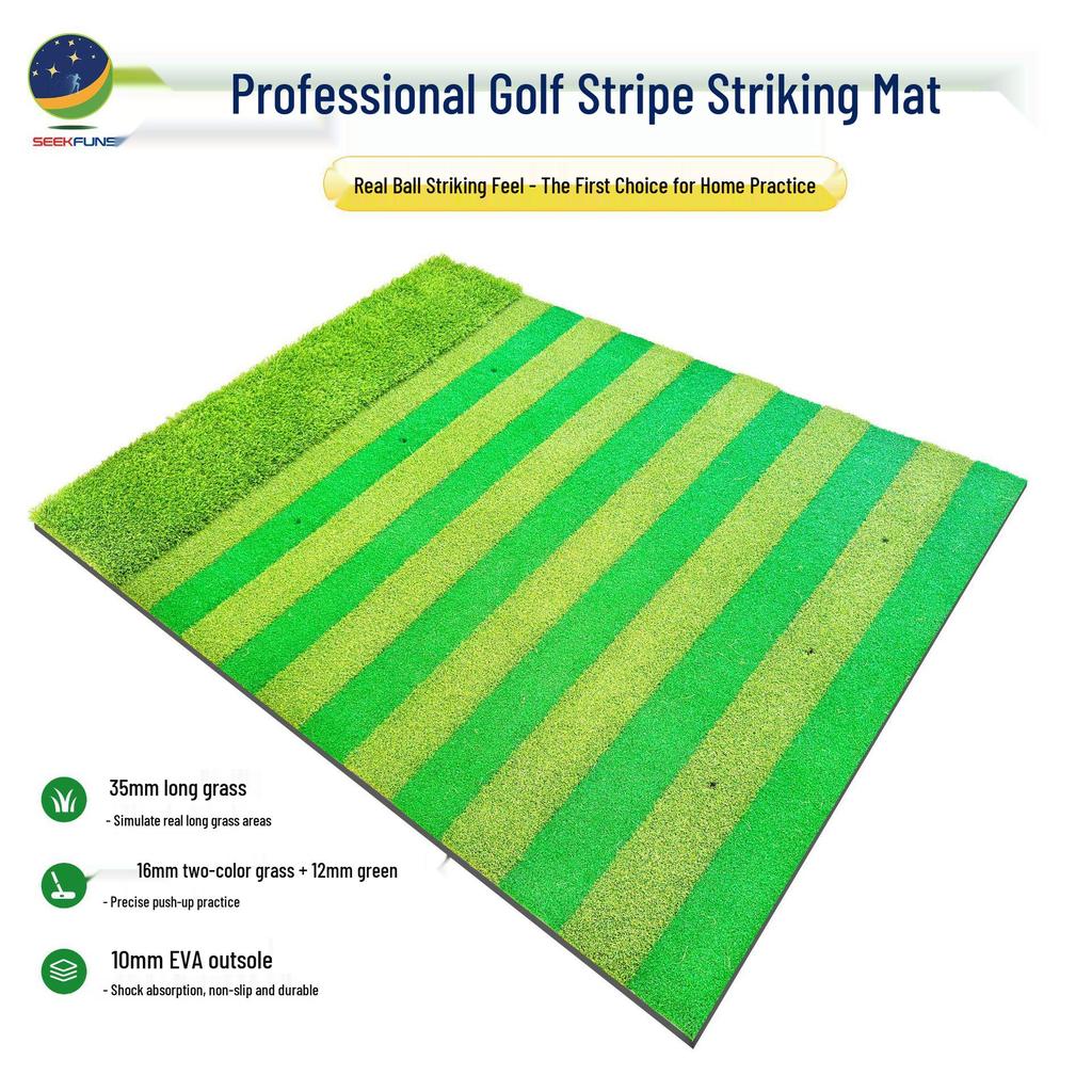 SEEKFUNS Golf Swing Practice Mat with Long and Short Grass