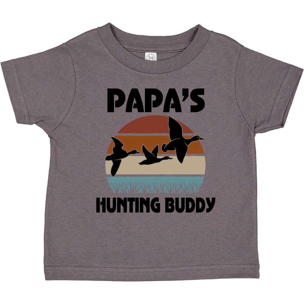Inktastic Papas Hunting Buddy Duck Hunter Toddler T-Shirt Papa Grandkids Boys