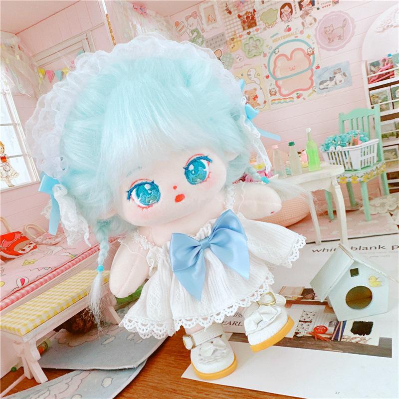 20cm Cotton Doll Blue Hair Baby Friends Idol Star Dolls Cute Stuffed Plush Toys Doll Plushies Toys Fans Collection Gifts