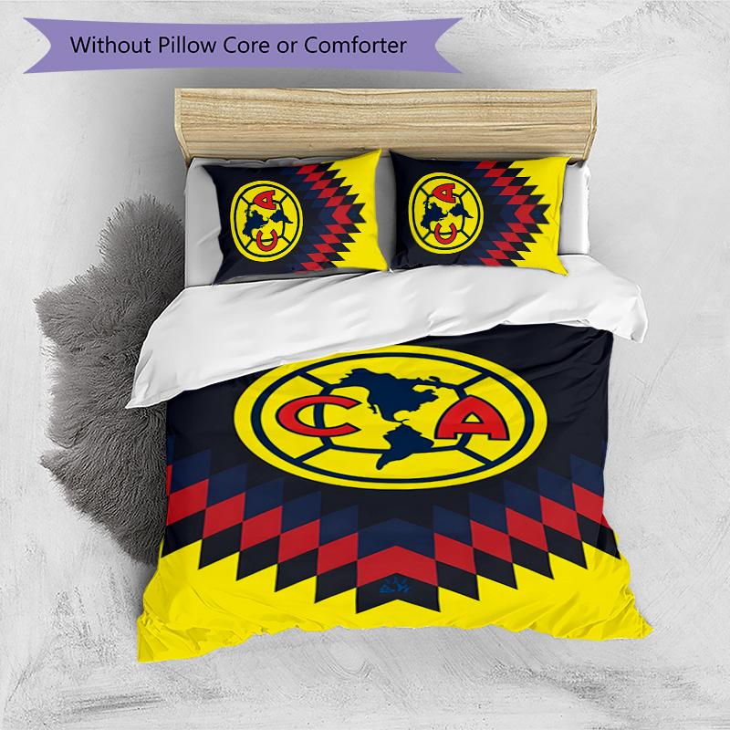 Club América 3pcs Bedding Set Duvet Cover Closure Includes 1 Duvet Cover & 2 Pillowcases for All Seasons Bedroom Home Dorm Decor