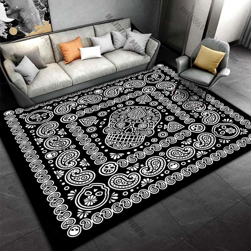 Skulls ornate patternscarpet Yoga living room room decor children's crawling mat doormat area rug games floor mat