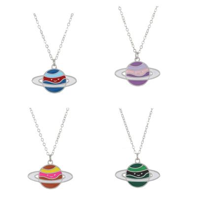 Collana a Catena per Clavicola Stile Hip Hop con Ciondolo Pianeta Collana alla Moda e di Tendenza Gioielli per il Collo Accessori per Catena da Collo