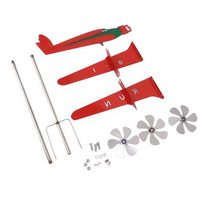 Banderuola segnavento in metallo per aeromobili, 3D, rossa, antiruggine, liscia, per aeroplani, mulinello a vento, per garage, cupola