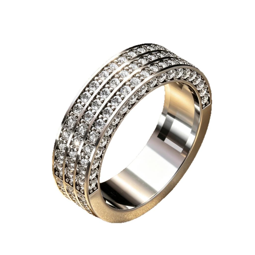 Luxury Inlaid White CZ Women's Ring Trendy Silvery Color Geometry Daily Wear Party Jewelry Anniversary Gift