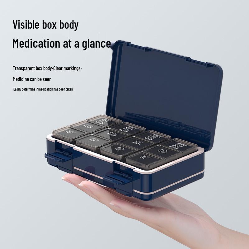 Portable Weekly Pill Organizer with Three Daily Compartments: Morning, Noon, and Night