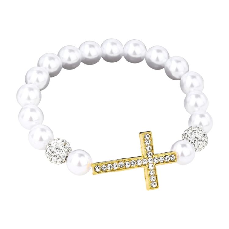 Expandable Wrist Jewelry with Intricate Religious Pendant and Alloy Construction Beaded Bracelet Suitable for Daily Styling