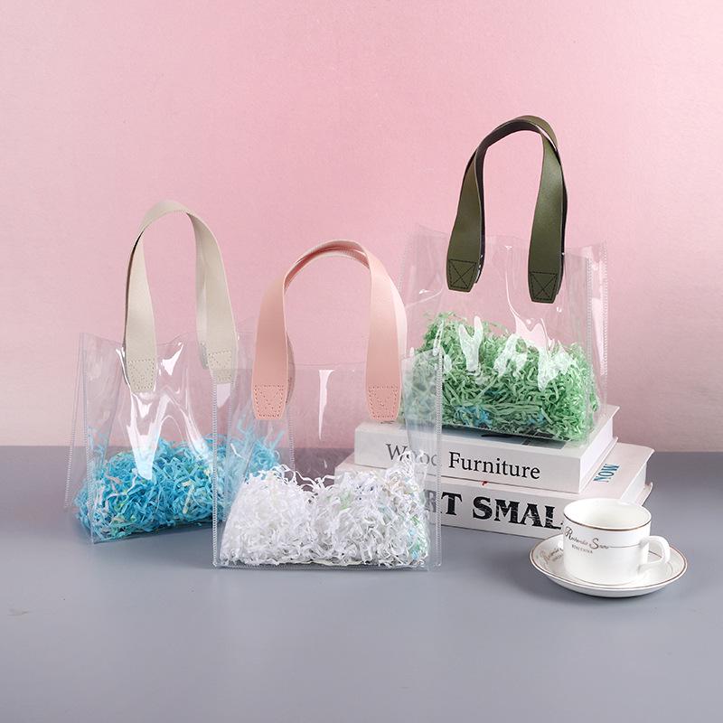 Daisy Transparent PVC Tote Bag - Elegant Gift Bag for Weddings, Birthdays, and Holidays