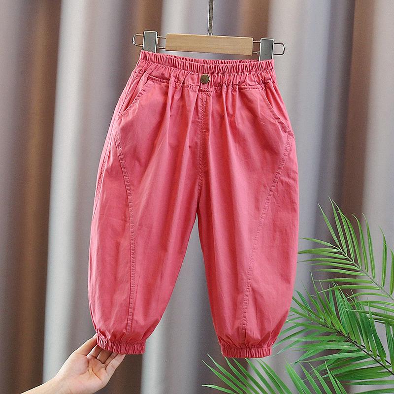 Girls' Pants Summer Thin Cotton Sports Pants Girls' Pants Baby Mosquito Proof Pants Summer Lantern Pants