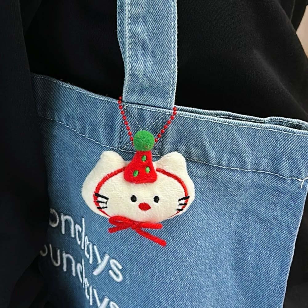 Animal Cat Dog Doll Plush Keyring Panda Bear Dog Cartoon Plush Pendant  Gift Toys