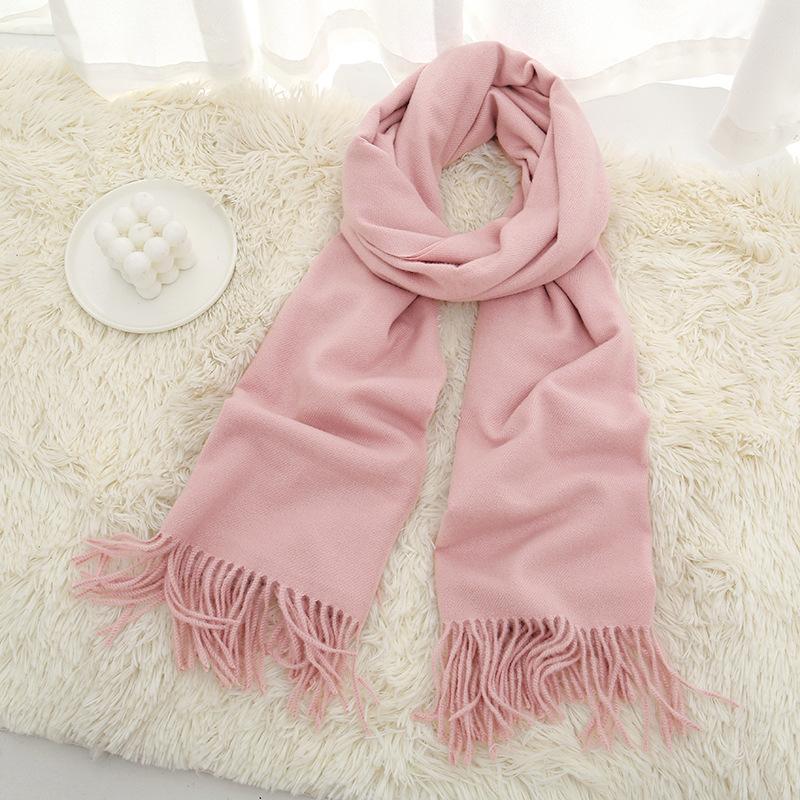 New solid color Maillard autumn and winter scarf versatile imitation cashmere scarf women's high-end warm scarf shawl