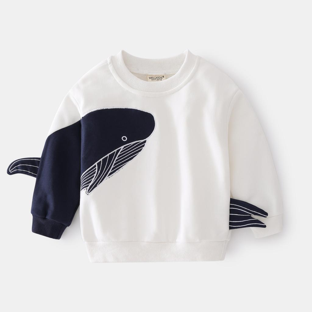 Autumn Korean version printed boys long-sleeved street trend fashion pullover for small and medium boys casual sweater