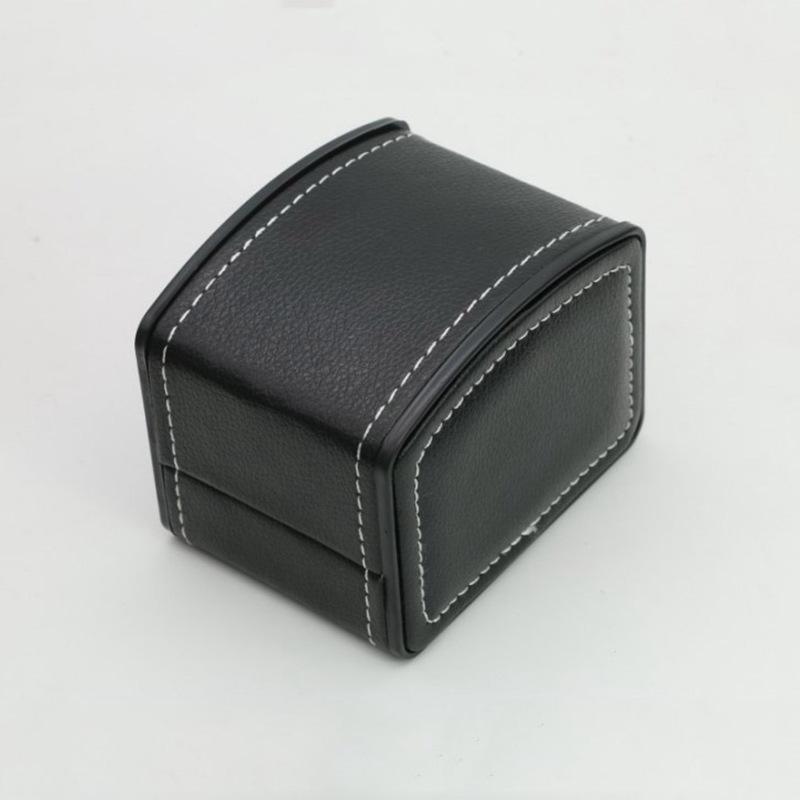 Single Watch Case Dust-Proof Watch Box Pebbled Pu Leather Watch Box Structured For Home Storage Cross-Border Transportation Gift чёрный