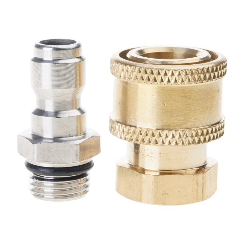 2Pcs Pressure Washer Adapter Quick Disconnect kits NPT 3/8 1/4Inch Stainless Steels Male and Female Quick connectors kits