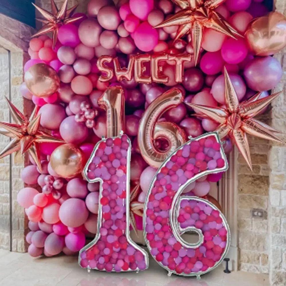 Aluminum Film Number Balloon Stand 0-9 Number Foil Number Balloon  Wedding Decor