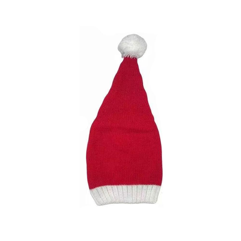 Runtow 1Pc Christmas Hat Red Santa Hat Knitted Christmas Hat Perfect to Use as Christmas Party Decoration Holiday Photo Props