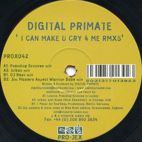 

12inch Record DIGITAL PRIMATE - I ll Make You Cry 4 Me (Remixes) PROX042 Pro-Jex 2002 Denmark Dance & Electronica Used