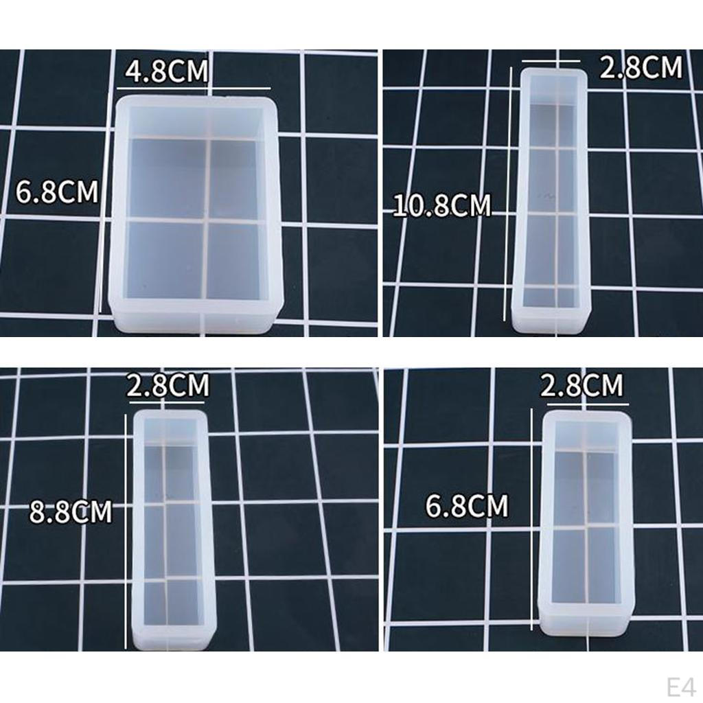 9x Rechteckiger Diamant aus Silikonharz zur Schmuckherstellung für Gießharz, Seife, Epoxid