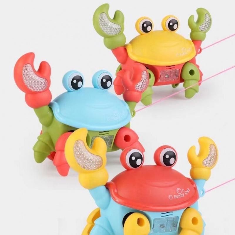 1Pcs Walking Moving Toys For Kids Crawling Crab Toy Electric Little Crab Toys With Sound And Light Interactive Music Gifts
