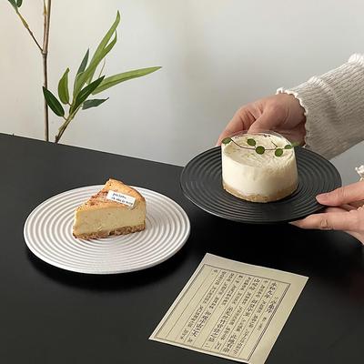Ceramic Spiricle Plate Household 8 Inch New Vintage Exquisite Dessert Cake Dishes Creative Solid Round Afternoon Tea Tableware