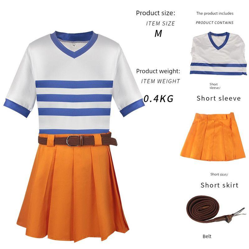 Real-Life Version of the Movie One Piece Nami Cosplay Costume for Women Halloween Performance Anime Two-Dimensional Costume Cosplay Outfit Live-Action Nami Costume Set XS