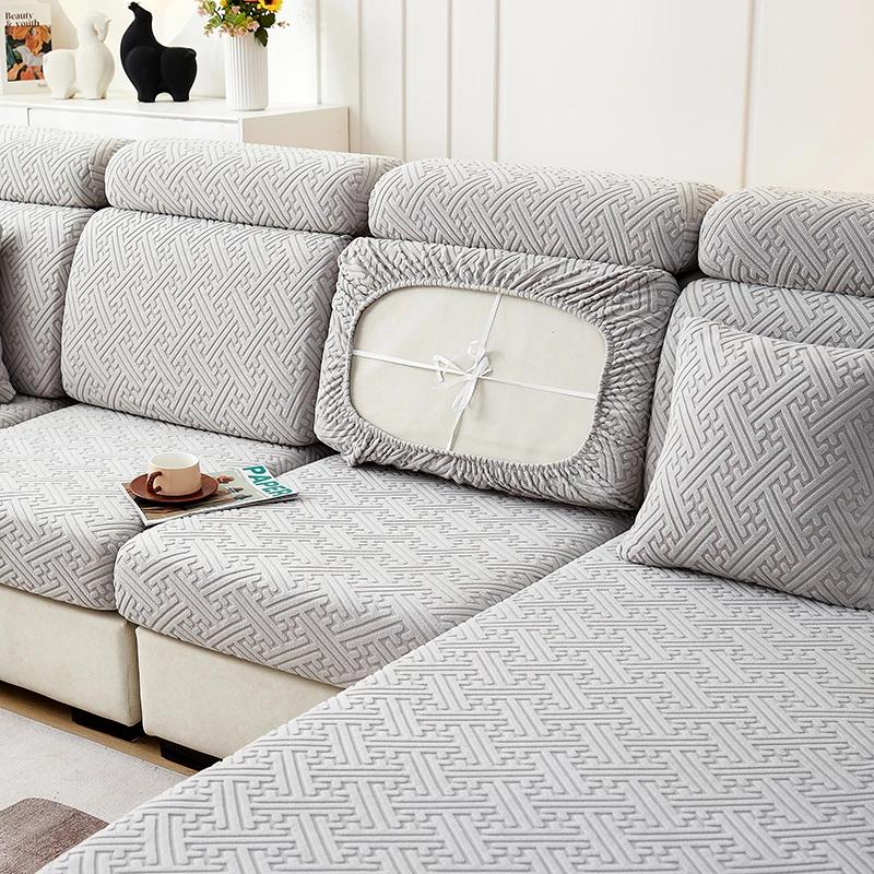 Adjustable Sofa Covers Jacquard Sofa Seat Cushion Cover Stretch Couch Cover L Shaped Sofa Slipcover For Living Room Home Decor
