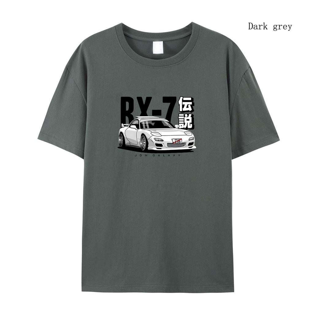 Women T-Shirts Initial D JDM T-shirt Vintage RX7 FD Drift Japanese Cars Printed Summer Short Sleeved T-shirt Loose Short Sleeved Top