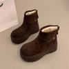 thick-soled snow boots for women's new winter warm and heightening short boots for women's piled and thickened cotton shoes