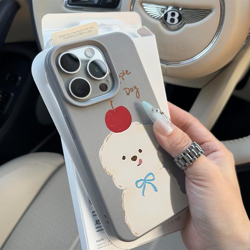 

Для Apple Щенок для Apple 16promax/15 Чехол для телефона 14plus Личи Рисунок 13p Мягкий чехол 12 Анти For Apple 7PLUS/8P