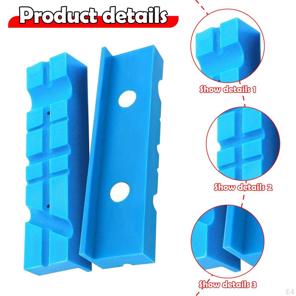 2 Pieces Vise Jaw Pads Bench Covers Multi Groove Textured Inserts for Clamping,