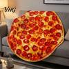 Funny Gift for Kids Round Food Blanket, Realistic Themed Throw 59 Inch Novelty Waffle Pizza Fun Blanket Movie Night Burrito Donut Wrap, Soft Cozy Home