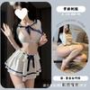 Night Cat Pure Desire Cute Bow Sexy Lingerie Sexy Deep V Uniform Cosplay Sweet Girl Short Skirt No-Take-Off