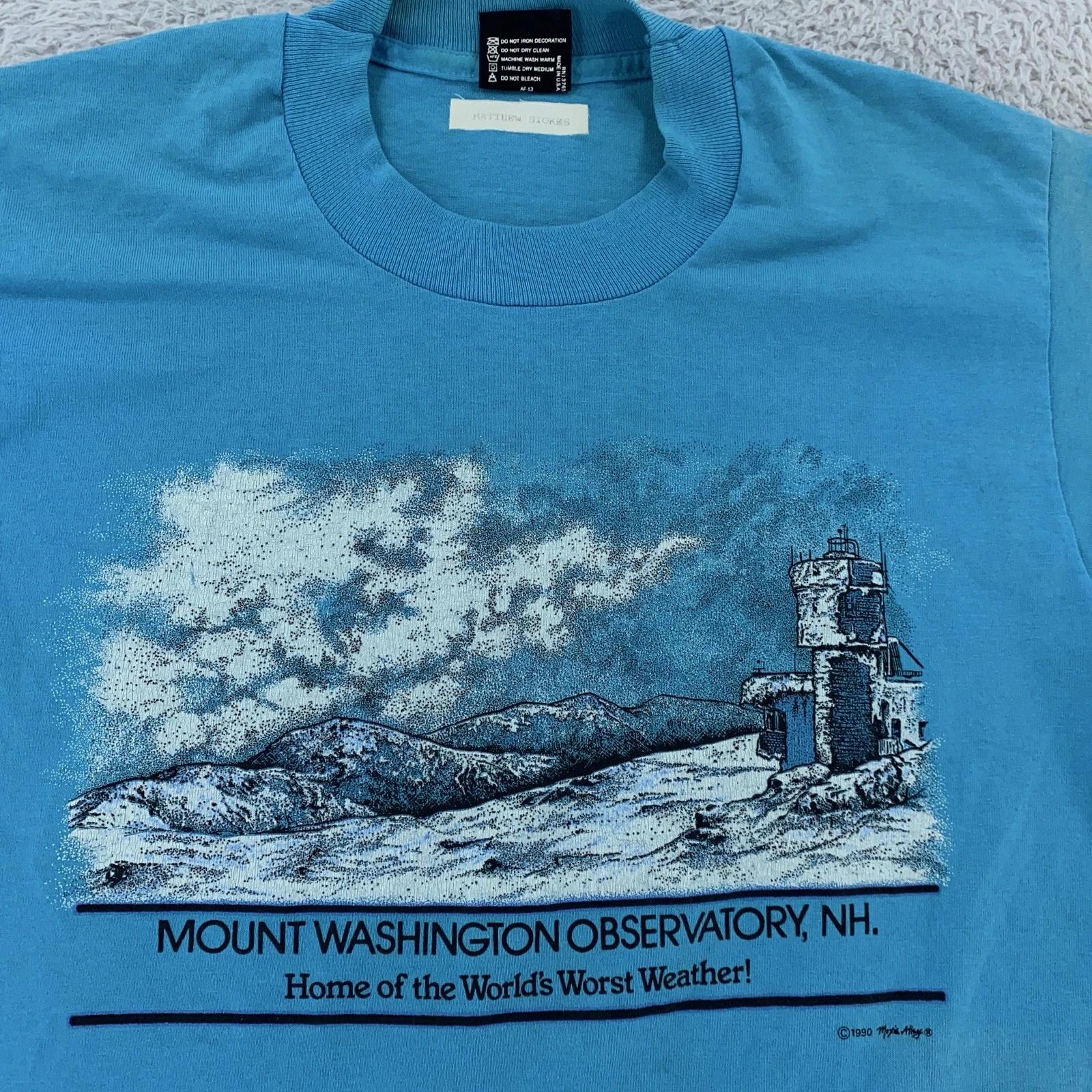 

Vintage Mount Washington Observatory Shirt Mens XS New Hampshire Weather 90s Tee 2XL