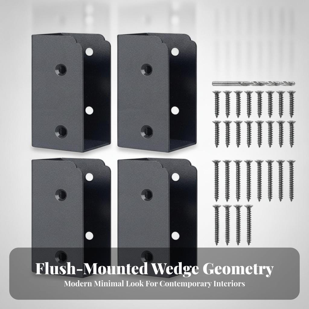 4 Pieces Deck Railing Connector Bracket Flush for Stair Railings