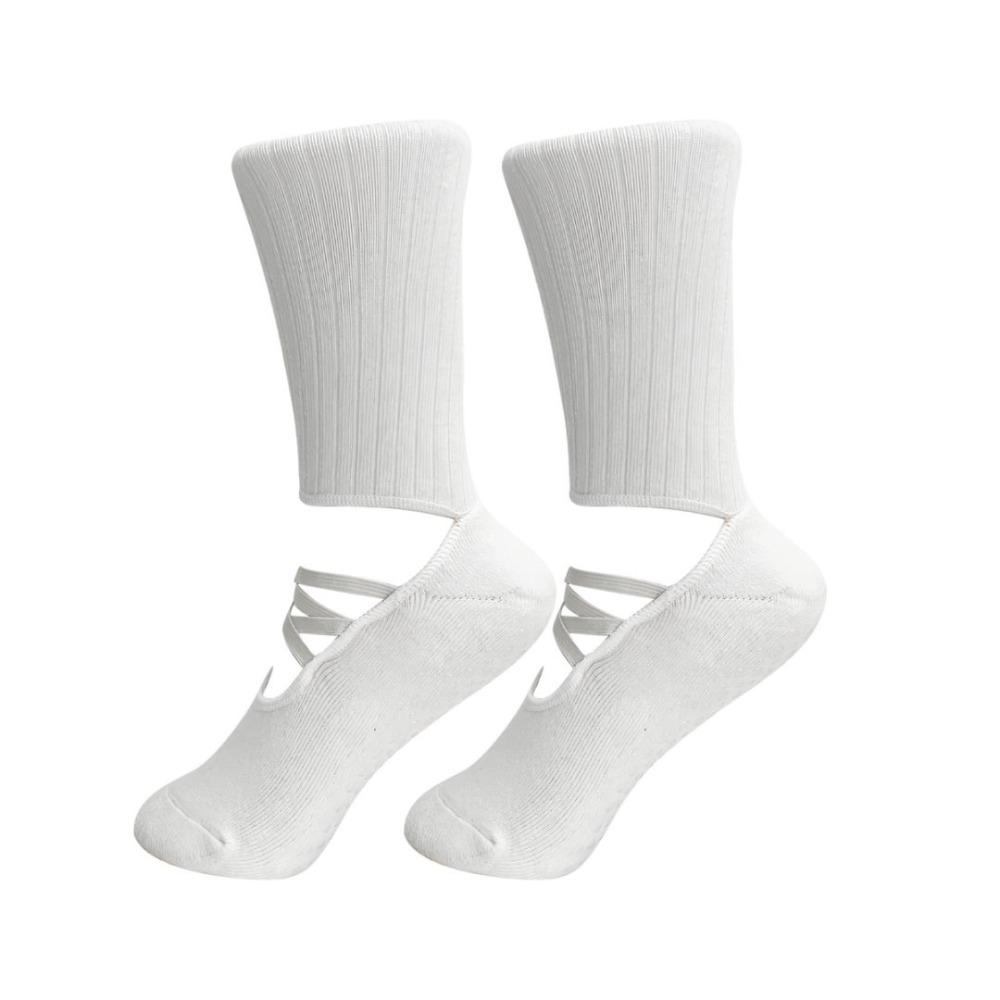 Mid Tube Length Grip Pilates Socks Breathable Fabric Strappy Grip Sock  Fitness Activities