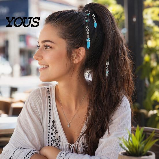 Multi-strand Braid Buckle 10Pcs Hair Buckles, Feather Style Dreadlocks Accessories, Alloy Bohemian Clip Open Design Clips for Thin Thick Multi-Strand