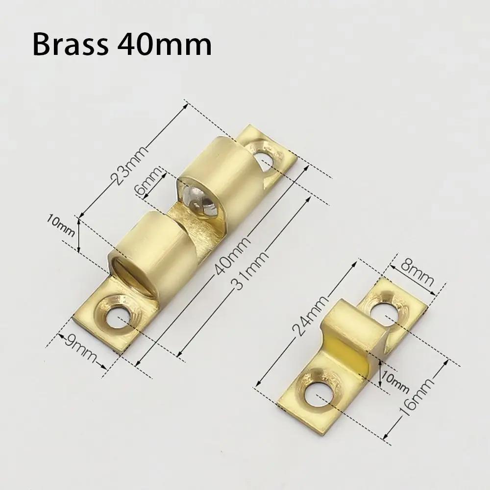 

1Pcs Double Spring Steel Ball Bead Lock 40/50/60/70mm Damper Buffer Door Bumper Brass Copper Door Catch Hardware Fittings