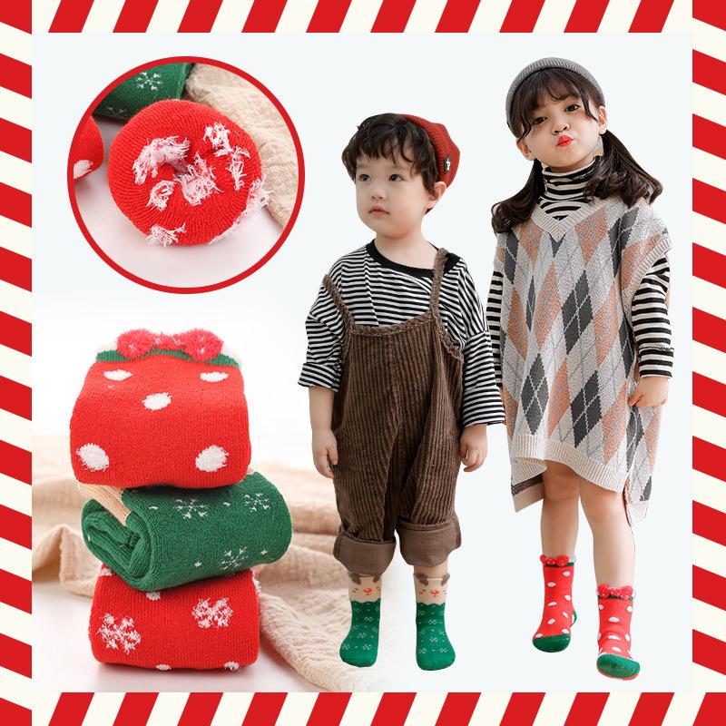 3Pairs/lot Christmas Baby Boy Socks Winter Fashion Socks Santa Claus Elk Cotton Snowman Infant Girl Socks Autumn Kids Sock