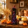 Spooky Witch Statue Autumn Figurine, Halloween Desktop Decoration, Seasonal Resin with Room Decorations Leaf Gown for Mantel Fireplace Tiered