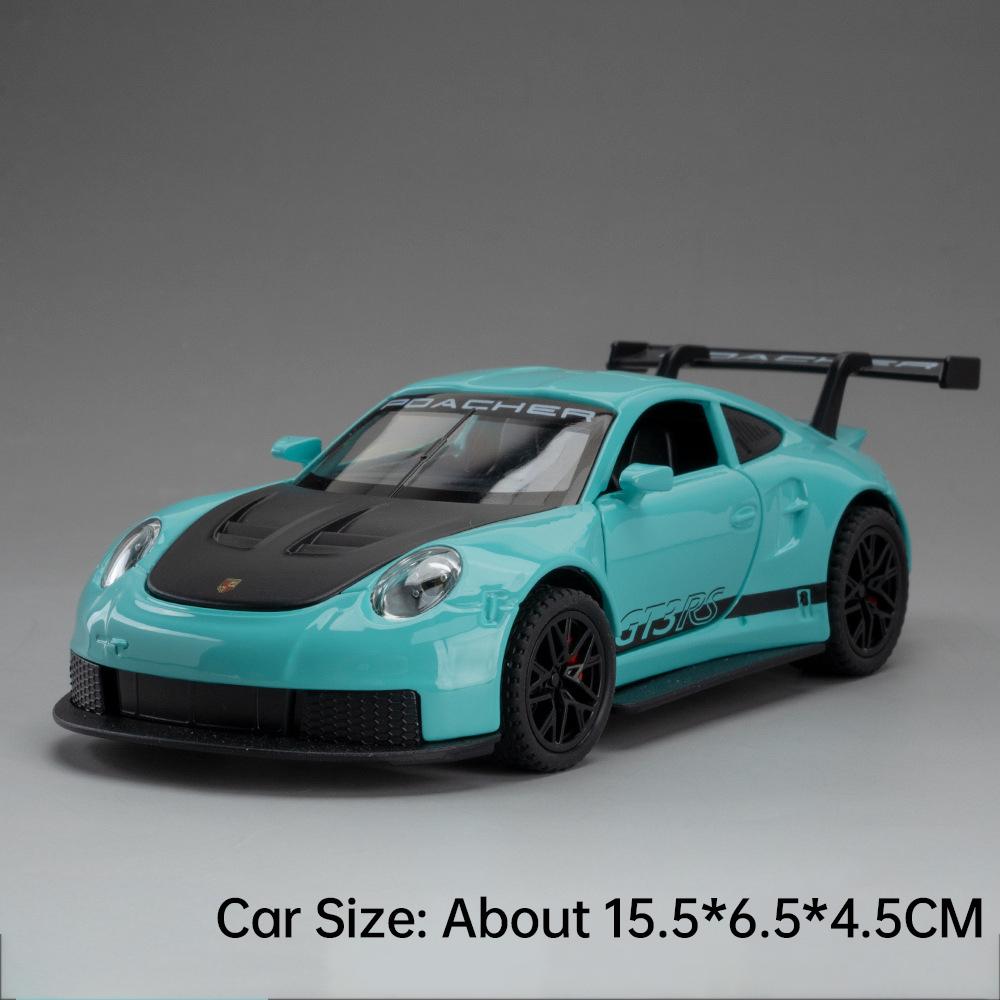 1:32 Scale 911 GT3RS Car Model Toy Doors Opened Alloy Body Cars Sound Light Rubber Tires Models for Kids Birthday Presents