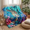Ocean Life Adventure 24 Theme Blanket Lightweight Warm Flannel Blanket Decorative Throw Blanket for Home Decoration