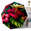 Rainbow Hibiscus Drips Portable Automatic Umbrella with 8-Rib Sturdy Construction Perfect for Outdoor Adventures Compact Folding Umbrella