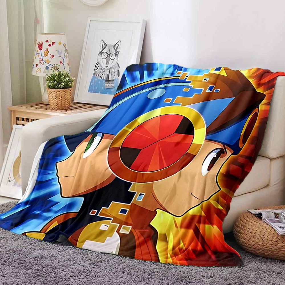 Cyberpunk Hero Profile Flannel Blanket Super Soft Warm Cozy Blanket For Sofa Bed Office Travel Allseason Home Decor Gift
