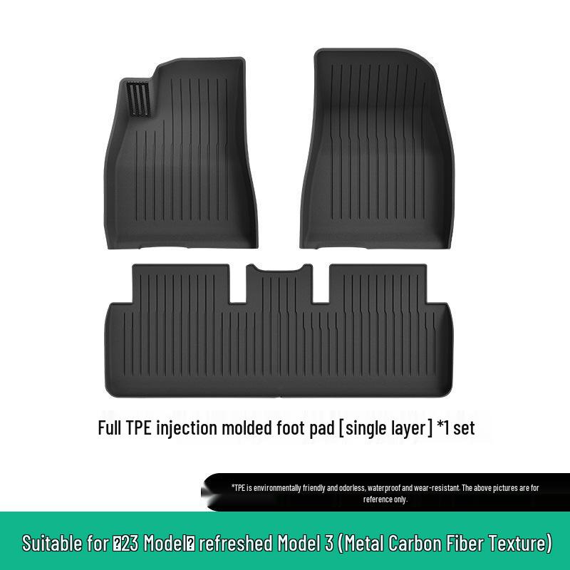 

TPE Injection-Molded Pedal Style Floor Mats for 2023 Tesla Model 3 - Eco-Friendly