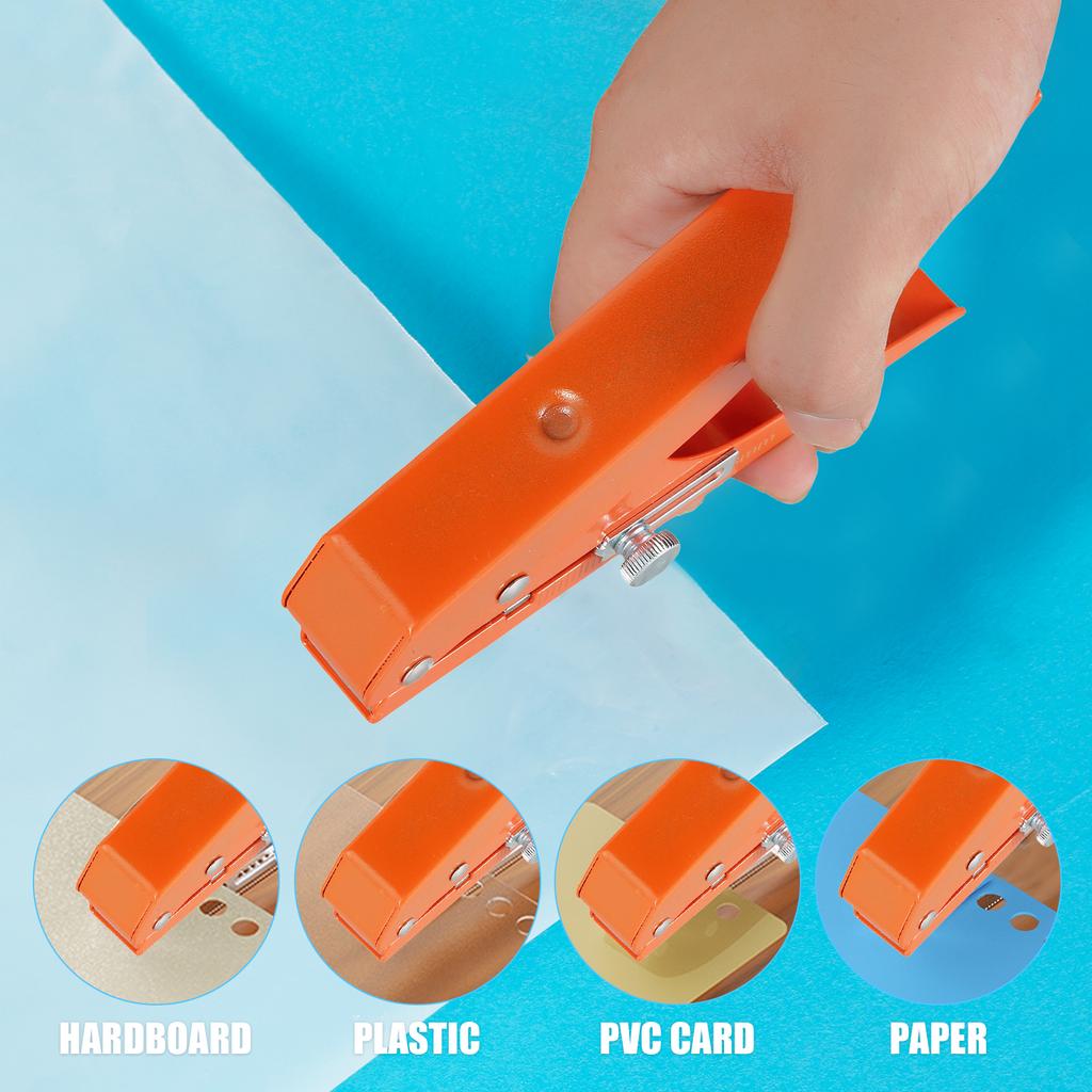 Single Hole Punch Handheld Paper Hole Puncher Portable Hole Edge Banding Punching Pliers with Limiter for Card Photo Cardboard