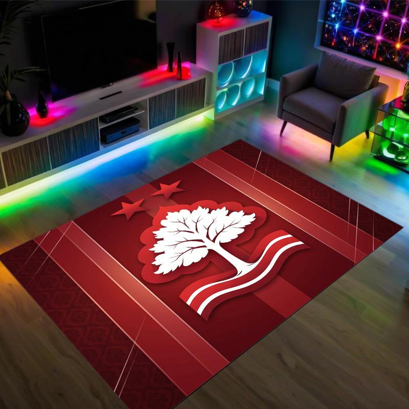Nottingham Forest Design Kristall Samt Teppich Gemütlich Nicht?Rutschfester Teppich mit Aufdruck für Schlafzimmer Wohnzimmer Eingang